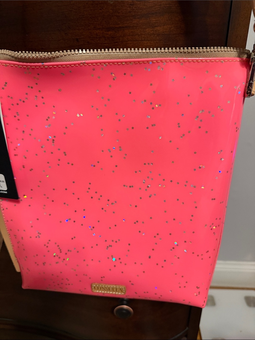 Consuela Bright Pink Tour  Crossbody Bag with Blue Strap - Picture 2 of 6